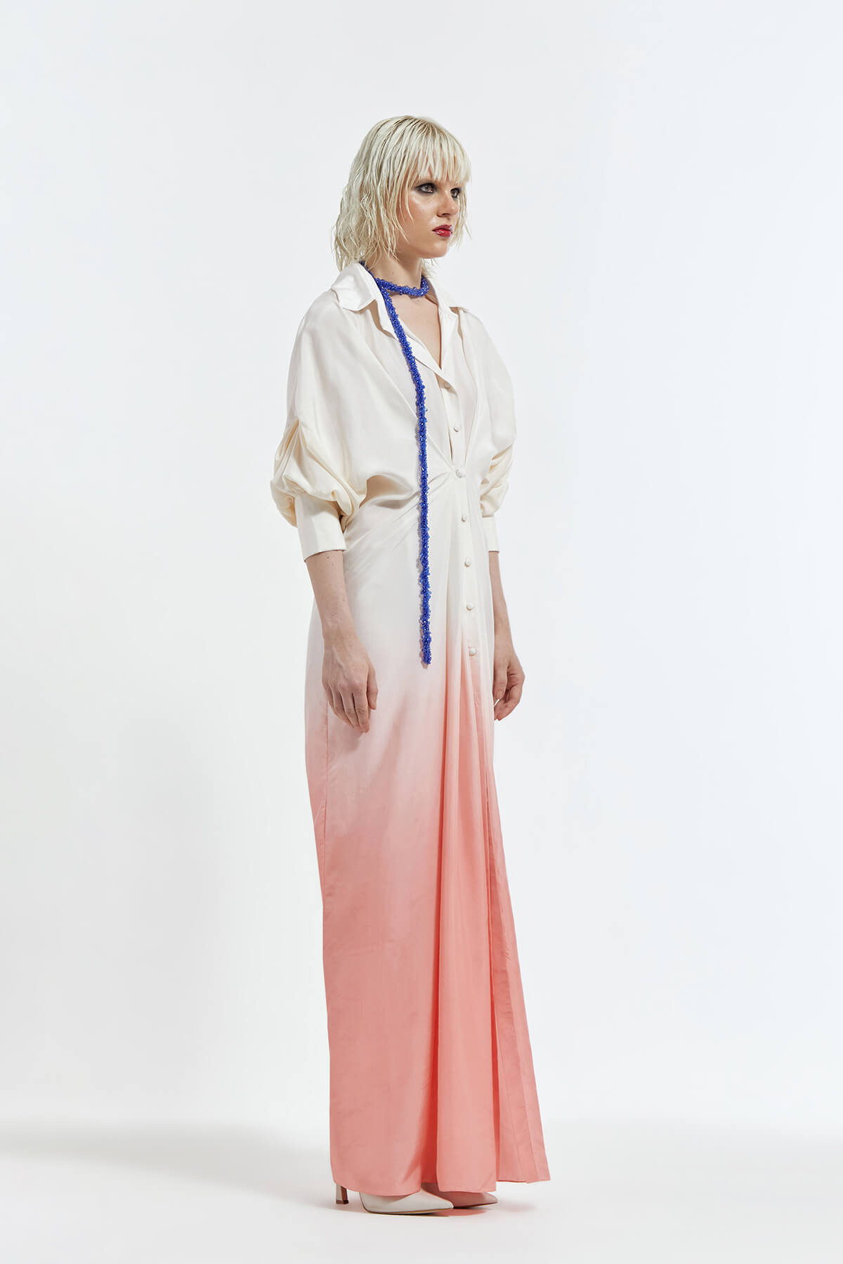 1 Eve Dress with Blush Pink Long Crystal Pendant - Image 1