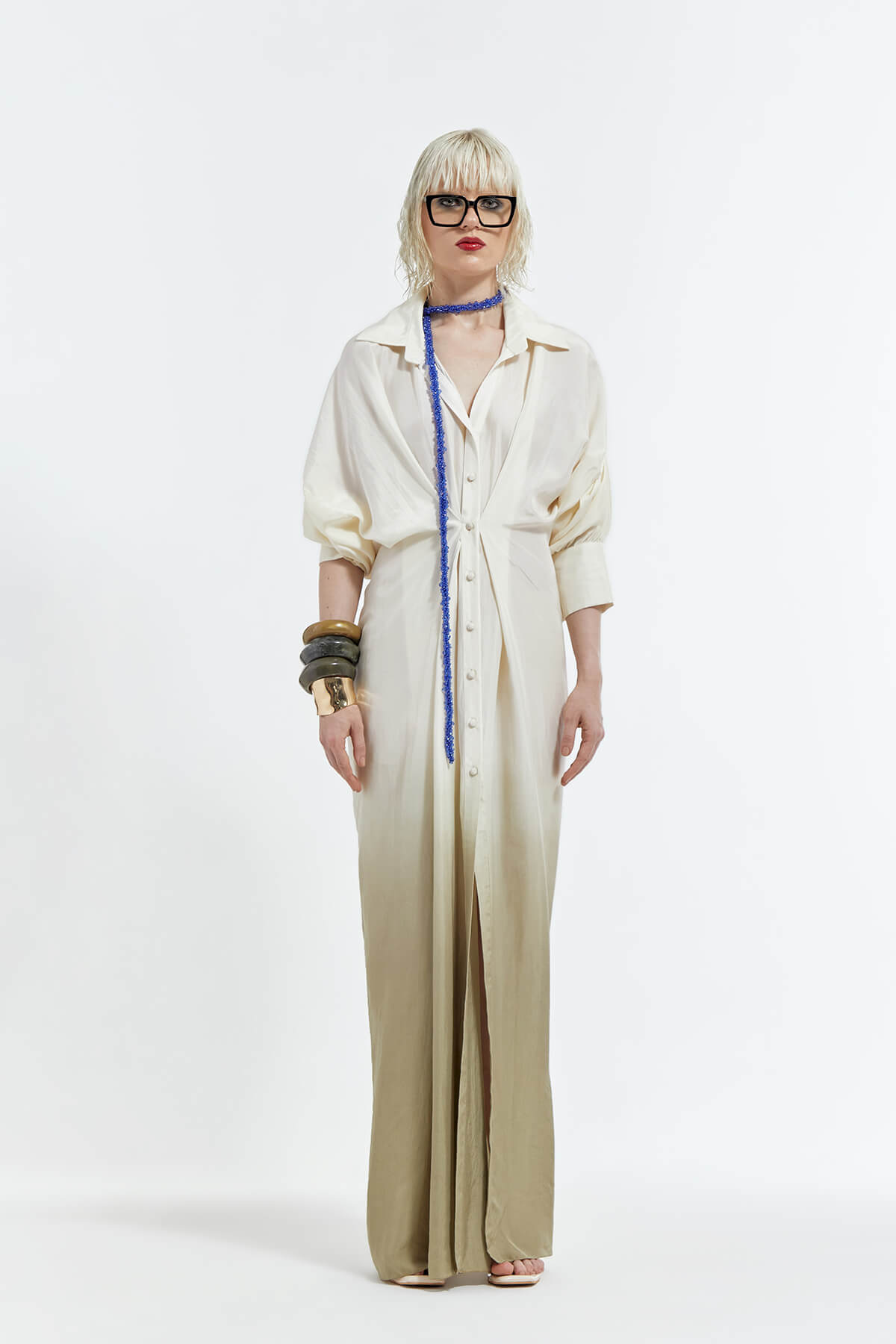 1 Eve Dress with Blue Long Crystal Pendant - Image 1
