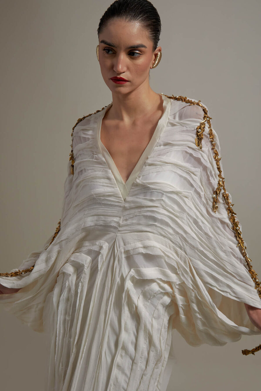 Isa Dress with gold leaf bonbon & slip - Image 3