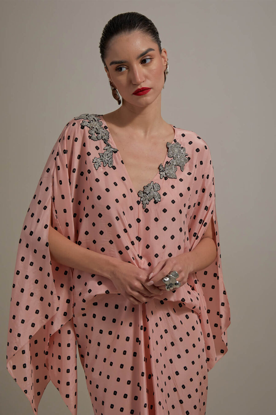 Levy Dress with silver coral moss. - Image 3