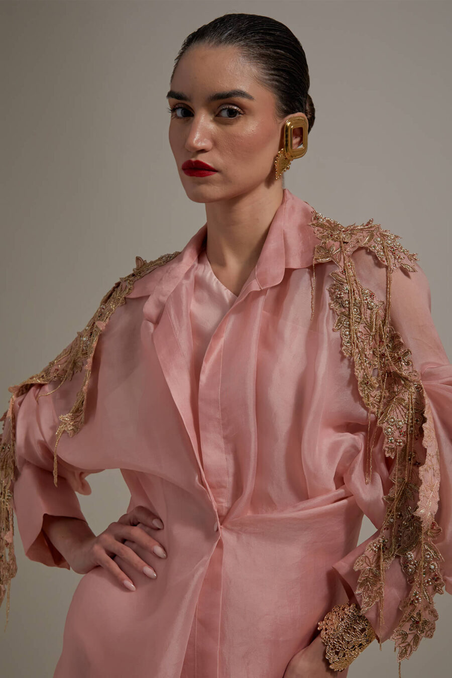 Moulin Shirt with Meenakari Applique and Mimosa Dress - Image 3