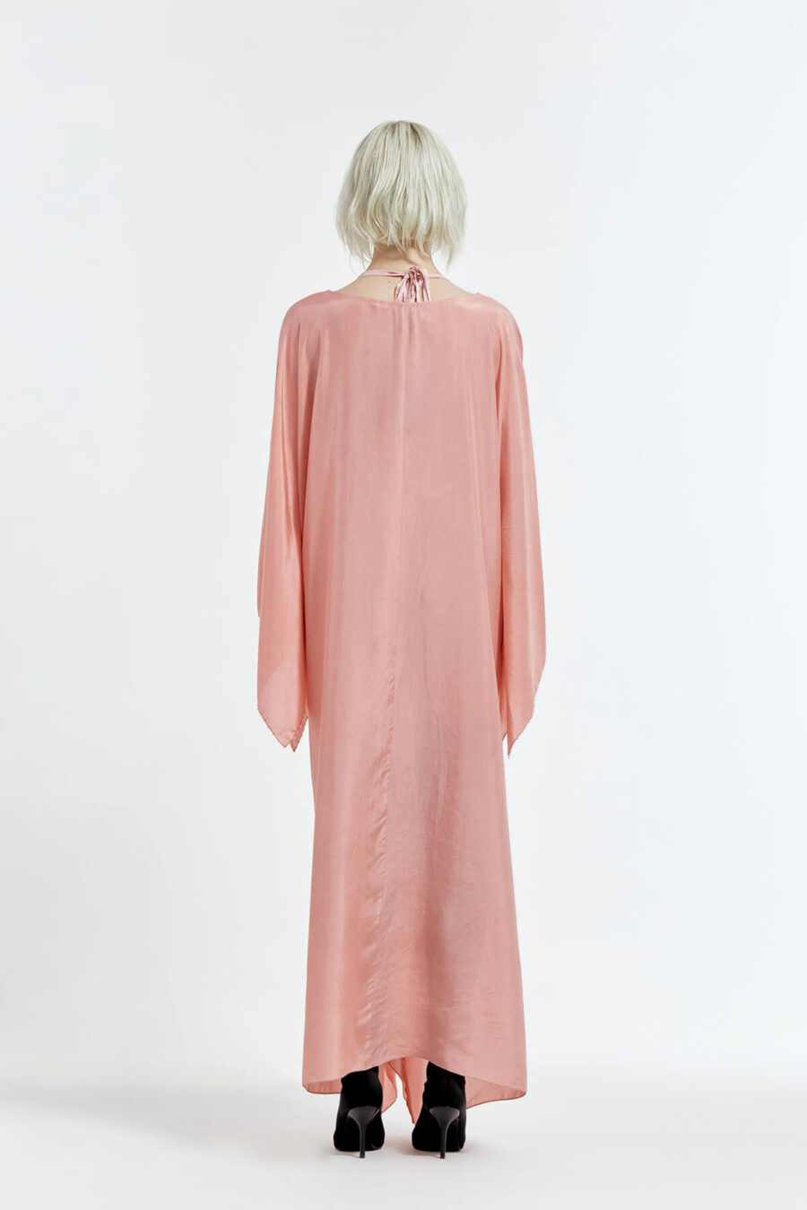 Levy Dress with Blush Pink Hanging Coral Moss Necklace (Detailing on the Sleeve) - Image 3