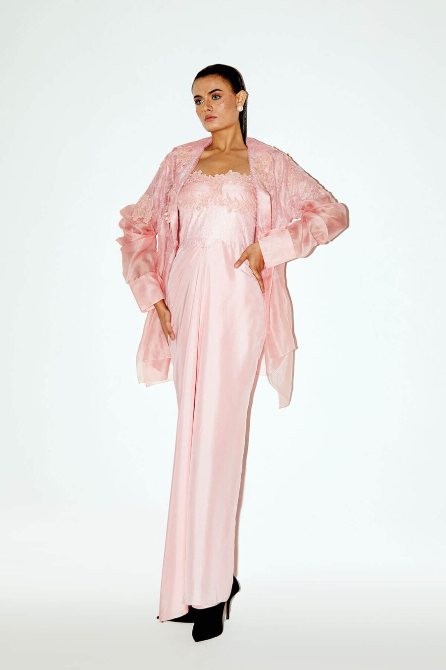 Noori Jacket with Mixed Lace Emb & Rose B Audrey - Image 4