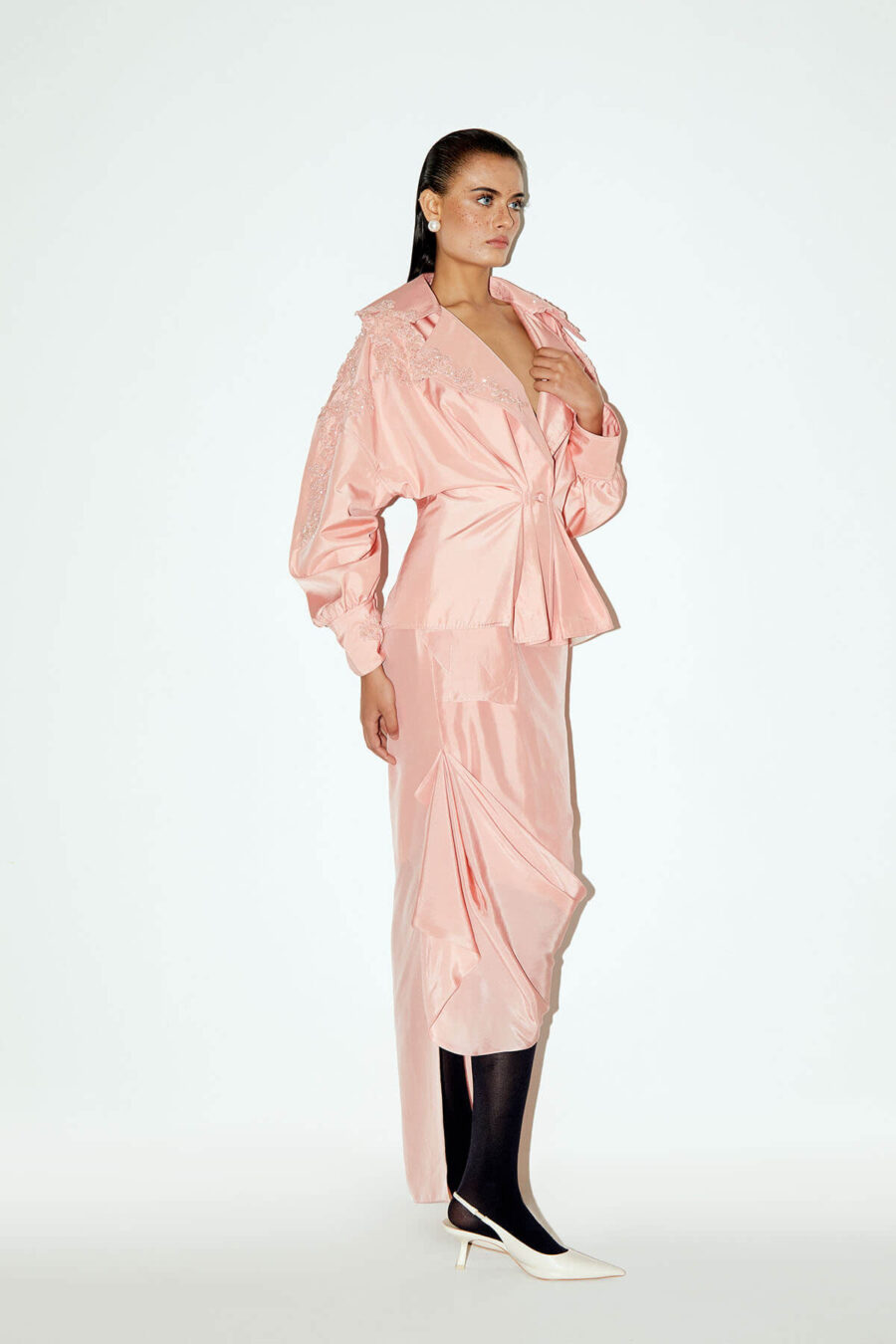Virna Jacket with Hanging Coral Moss & Daria Skirt - Image 4