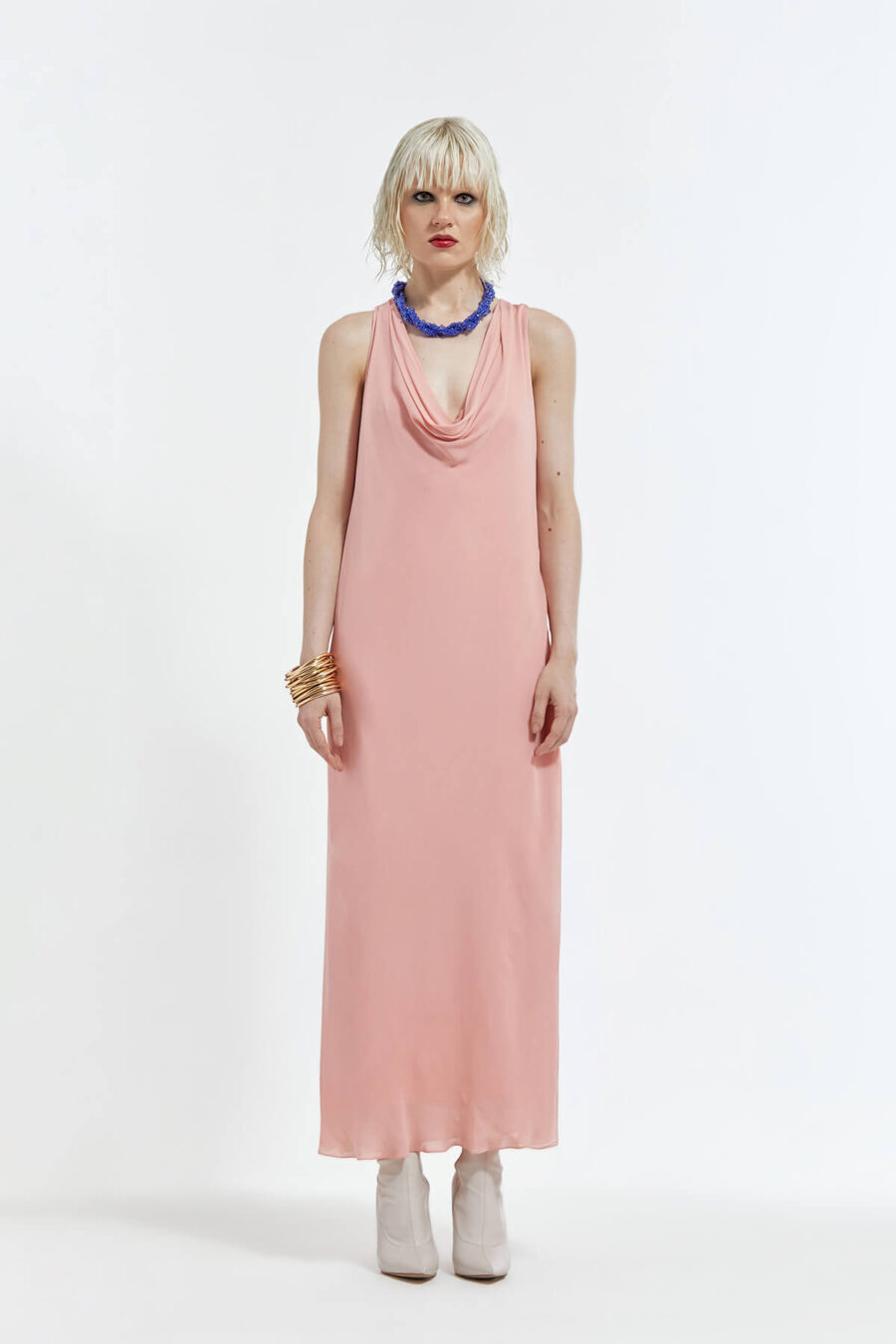 Moulin Jacket with Blue Crystal Choker & Erin Cowl Dress - Image 4