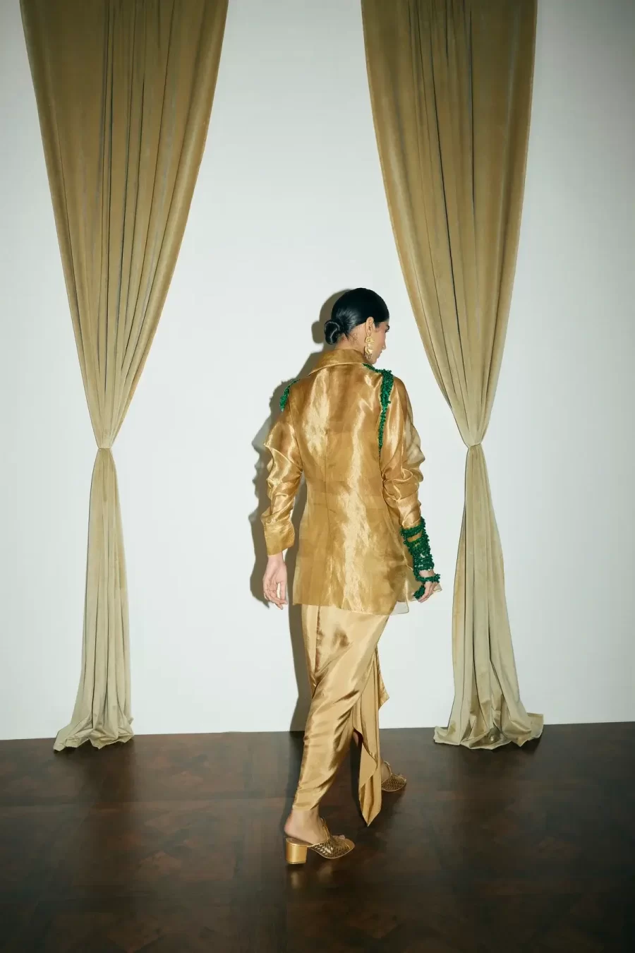 "Noori" Jacket with Bustier & Mocha Skirt - Image 3