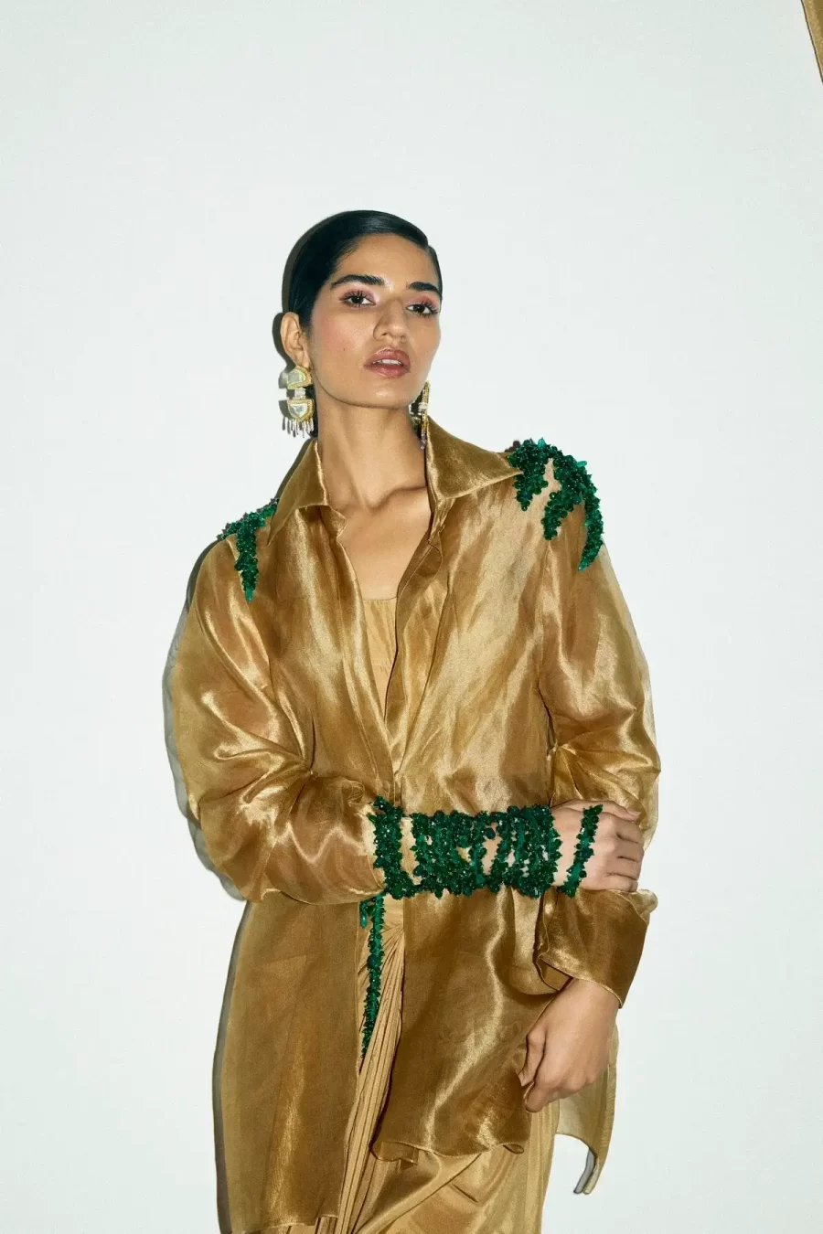 "Noori" Jacket with Bustier & Mocha Skirt - Image 4